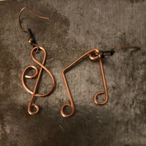 Handmade music note earrings